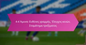 4-4 Άμυνα: Ευθύνες γραμμής, Έλεγχος κενών, Σταμάτημα τρεξίματος