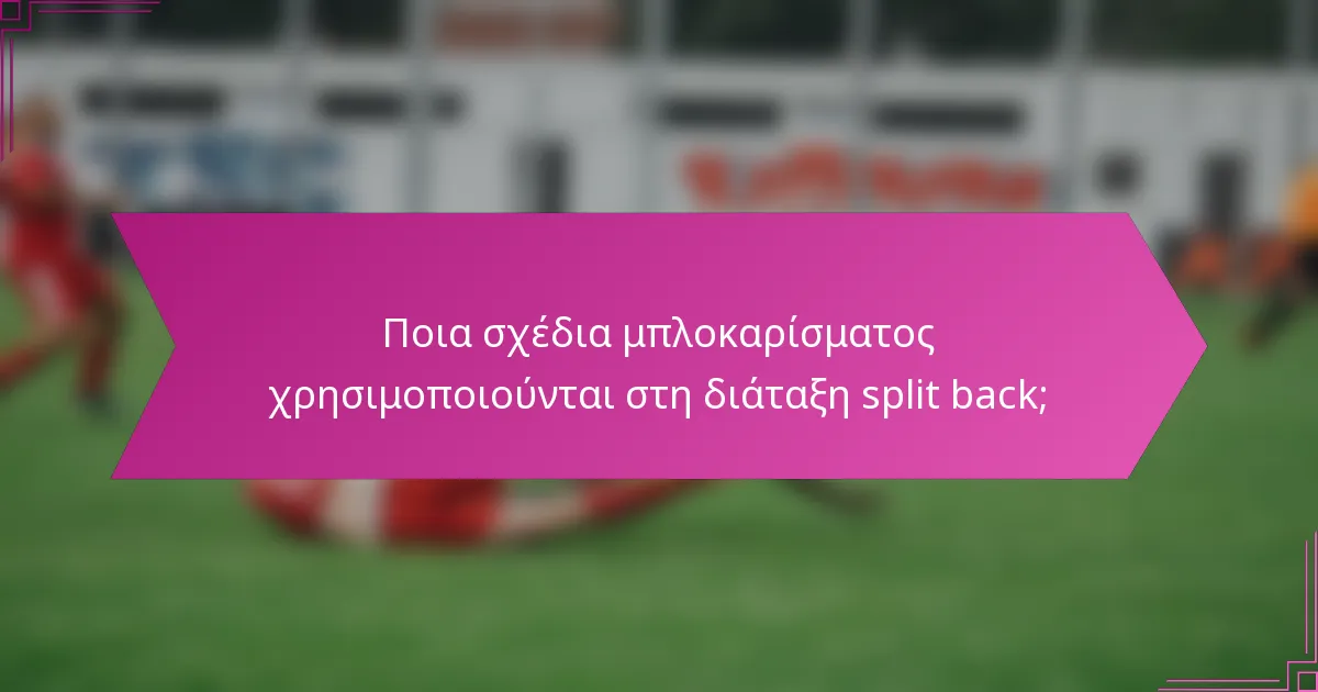 Ποια σχέδια μπλοκαρίσματος χρησιμοποιούνται στη διάταξη split back;